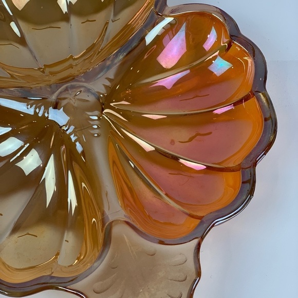 [SOLD]  set of two glass tray marigold peach / jewelry holder / MCM decor - Picture 6 of 6